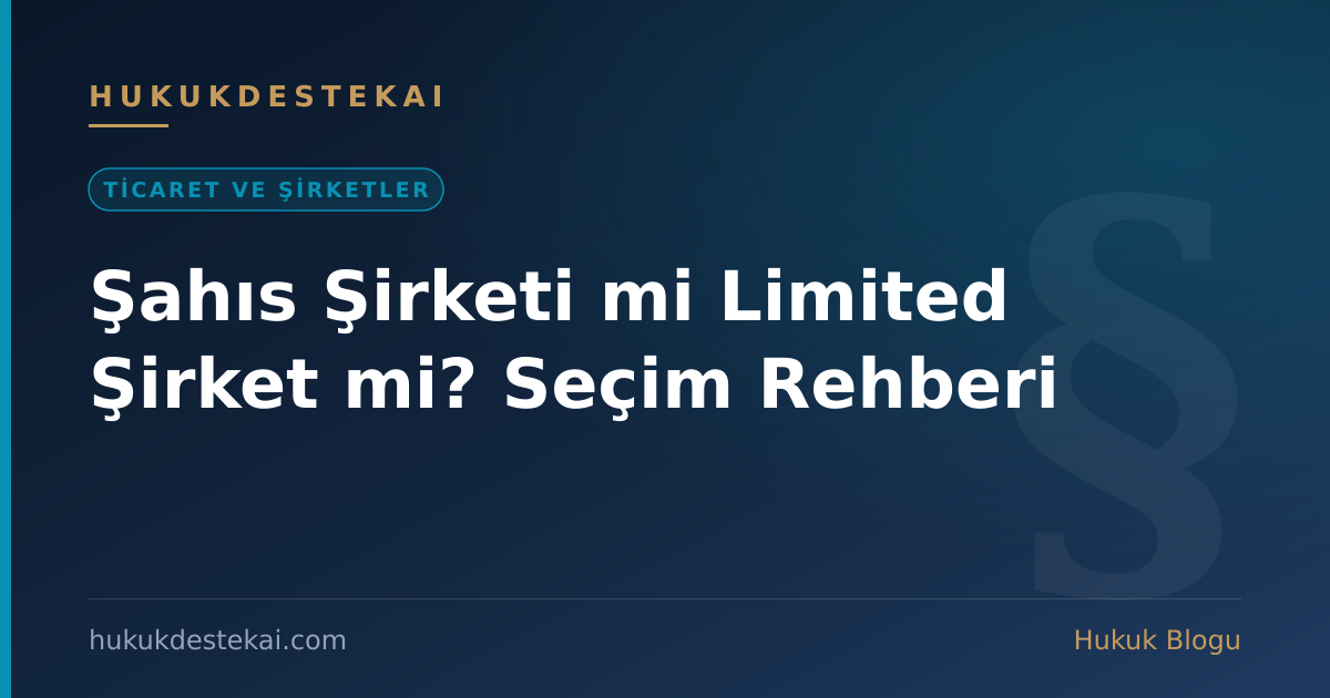 Şahıs Şirketi mi Limited Şirket mi? Seçim Rehberi